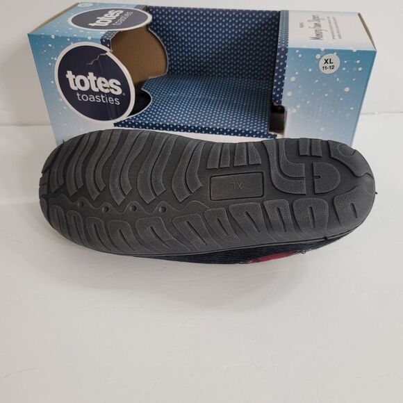 Totes Slide Slippers Mens XL 11-12 Black Corduroy Faux Fur Lined‎ - Picture 4 of 5